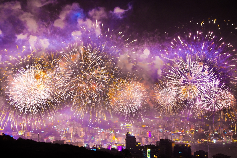 Jounieh Fireworks Show from Burj on Bay Hotel